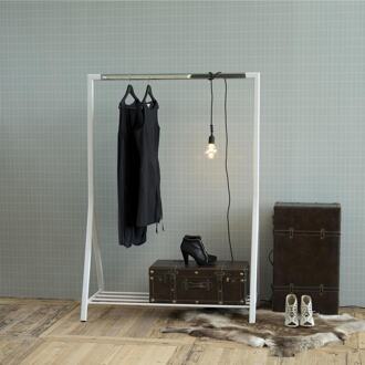 industrieel kledingrek Anouk - Metaal - L117 x H165 x D59 cm - Wit
