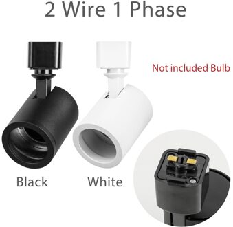 Industriële GU10 Spoor Licht Fase Verstelbare Plafond Kleding Winkel Woonkamer Draadloze Spot LED Rail Verlichting Winkel Museum 2 draad 1 Phase / zwart