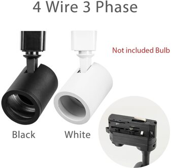 Industriële GU10 Spoor Licht Fase Verstelbare Plafond Kleding Winkel Woonkamer Draadloze Spot LED Rail Verlichting Winkel Museum 4 draad 3 Phase / wit