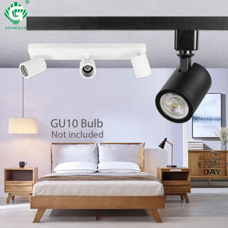 Industriële GU10 Spoor Licht Fase Verstelbare Plafond Kleding Winkel Woonkamer Draadloze Spot LED Rail Verlichting Winkel Museum wit