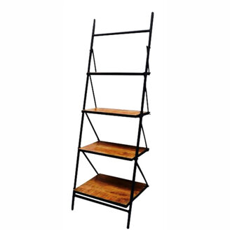 Industriële Handdoekladder Sophie 188x65x44 cm Mango hout Mat Zwart