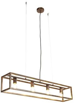 Industriële hanglamp roestbruin 4-lichts - Cage