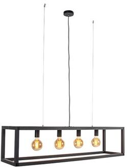 Industriële hanglamp zwart 4-lichts - Big Cage