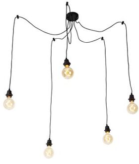 Industriële hanglamp zwart 5-lichts - Cava
