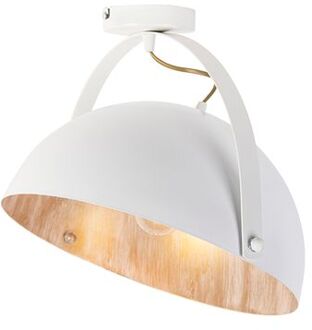 Industriële plafondlamp wit met goud kantelbaar - Magna