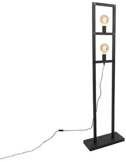 Industriële vloerlamp 2-lichts zwart - Simple Cage 2
