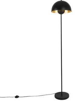 Industriële vloerlamp zwart met goud 160 cm - Magnax