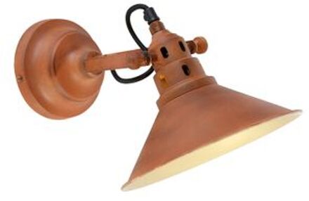 Industriële wandlamp roest met goud - Rust Bruin
