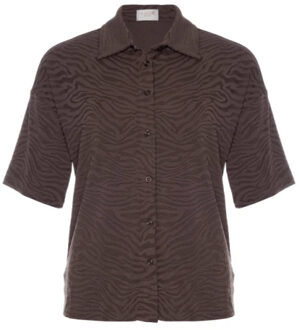 Indy blouse zebra brown - Veelkleurig - S