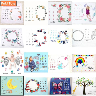 Infant Baby Monthly Growth Milestone Blankets Background Play Mats Backdrop Cloth Calendar Photo Props Accessories Unisex