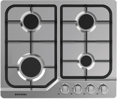 INFINITON GAS419H - Inox Gas plate, 4 fires, 60cm.