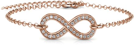 Infinity Eight Armbanden - Roségoud en Kristal