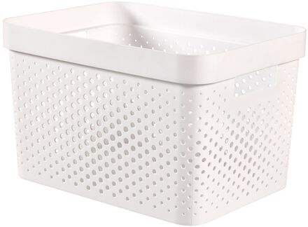 Infinity Recycled Box 17l Dots Wit35.5x26.2xh21.9cm (set van 5)