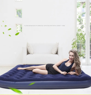 Inflatable bed 1-4 people thickening flocking household portable mattress bedroom travel outdoor camping gas mattress lazy bed