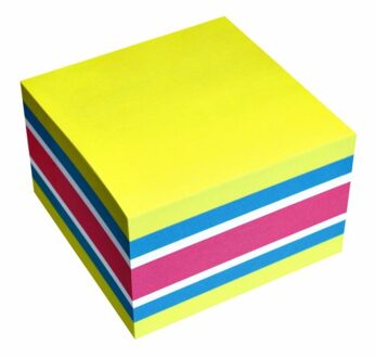 Info Notes Memoblok Info Notes kubus 75x75mm neon assorti 450vel Geel