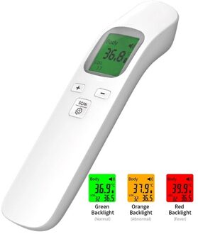 Infrarood Thermometer Non-Contact Thermometer Digitale Ir Thermometer Lcd Oorthermometer Hygrometer Koorts Meten Tool wit