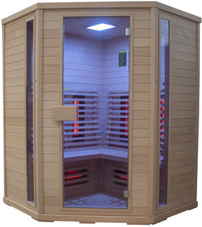 Infraroodsauna Elite Wellness Premiumline Corner 150x150x200 cm Hemlock Hout