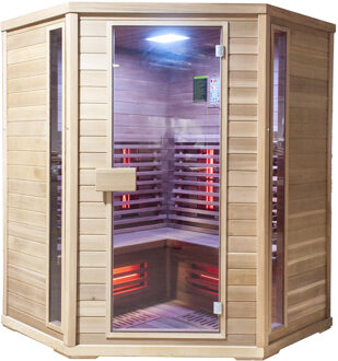 Infraroodsauna Elite Wellness Premiumline Corner 150x150x200 cm Red Cedar Hout