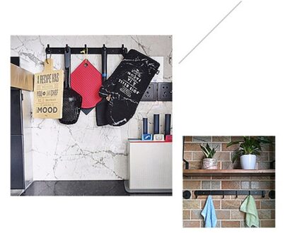 Ing Haak Rack Rail Opslag Jas Hoed Handdoek Wandmontage Closet Er 3 Hooks