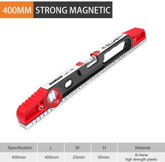 Ingbont Hoge Precisie Niveau Geest Heerser Aluminium Inclinometer Met Magneet Digitale Gradenboog Hoekzoeker Helling Test Hand Tool 400MM rood