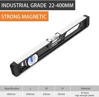 Ingbont Hoge Precisie Niveau Geest Heerser Aluminium Inclinometer Met Magneet Digitale Gradenboog Hoekzoeker Helling Test Hand Tool 400MM zwart