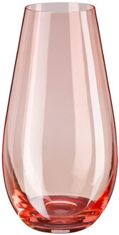 Inge Christmas goods Bloemenvaas New York - transparant roze - glas - H24 cm - Vazen