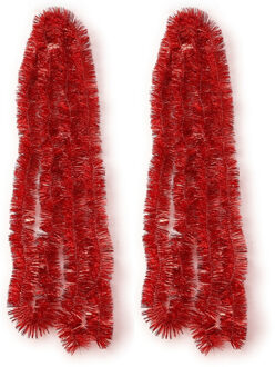Inge Christmas Goods Kerstslinger - 2x - guirlande - rood - 270 cm