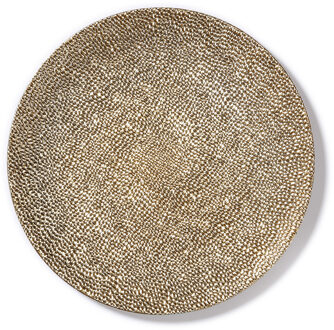 Inge Christmas kaarsbord - goud - kunststof - 33 cm - onderbord?- kaarsen plateau - kerstdecoratie