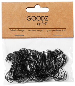 Inge Christmas kerstbalhaakjes - 300x - zwart - 3,3 cm - Kerstbalhaakjes