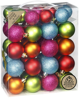 Inge Christmas kerstballen - 44x st- gekleurd - kunststof - mix - Kerstbal Multikleur