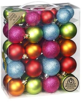 Inge Christmas kerstballen - 44x st- gekleurd - kunststof - mix - Kerstbal Multikleur
