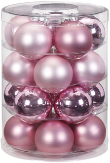 Inge Goods kerstballen - 20x st - roze mix - 6 cm - glas