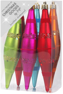 Inge goods Kerstballen - 6 stuks - pegels - gekleurd - 15 cm
