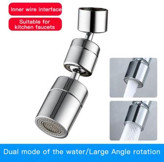 Ingenieuze Grote-Hoek Roterende Beluchter Dual-Stroom Modus Keukenkraan Universele Roterende Water Outlet Wastafel Keuken 22 Inner draad