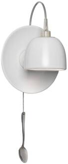 Ingo Maurer Bekervormige wandlamp Light au Lait wit, zilver