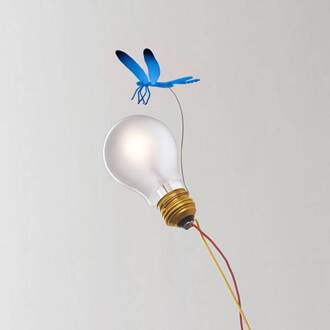 Ingo Maurer LED tafellamp I Ricchi Poveri Bzzzz, blauw 60 cm blauw, zwart, messing, rood