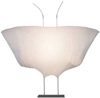 Ingo Maurer LED tafellamp Samurai, wit, papier, dimbaar. crèmewit, roestvrij staal