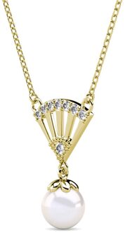 Ingride parel hangers - Goud en kristal - One Size