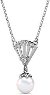 Ingride Parelhangers - Zilver en Kristal - One Size