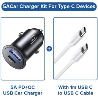 Iniu 5A Usb Autolader Quick Charge 4.0 QC3.0 Type C Mobiele Telefoon Pd 30W Snel Opladen Adapter Voor iphone Huawei Xiaomi Samsung PD met kabel