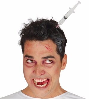 Injectiespuit in het hoofd diadeem - Halloween/horror verkleed haarband