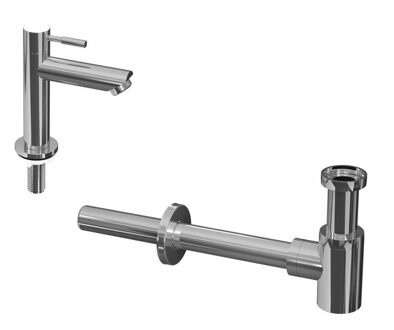 Ink 1B Fonteinkraanset - staande Fonteinkraan - laag - designSifon - Chroom 9902430