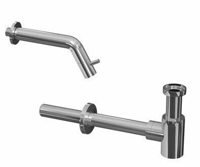 Ink 3B Fonteinkraanset - wandFonteinkraan - designSifon - Chroom 9902450