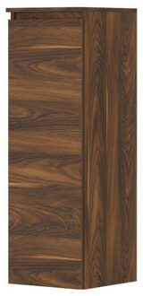 Ink Badkamerkast - 35x37x106cm - 1 deur - links en rechtsdraaiend - greeploos - houten keerlijst - MFC Noten 1257417 Noten (Bruin)