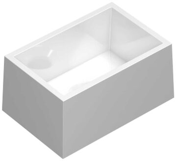 Ink Break waskom - 27x18x10cm - rechthoek - polystone wit glans 3403355