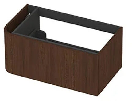 Ink Concept R Links afgeronde onderkast fineer 1 lade softclose tbv grepen 80x45x35 Shadow veneer Bruin
