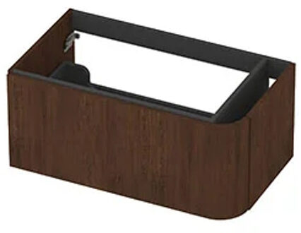 Ink Concept R Rechts afgeronde onderkast fineer 1 lade softclose tbv grepen 80x45x35 Shadow veneer Bruin