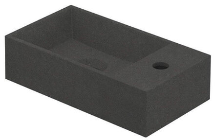 Ink Contra Fontein - 40x22x10cm - wasbak links - 1 kraangat - polystone Quartz grijs 3403070