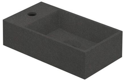 Ink Contra Fontein - 40x22x10cm - wasbak rechts - 1 kraangat - polystone Quartz grijs 3403060