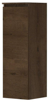 Ink Fineer Badkamerkast - 35x37x106cm - 1 deur - links en rechtsdraaiend - greeploos - MDF Fineer Chocolate 1221662 Fineer Chocolate mat